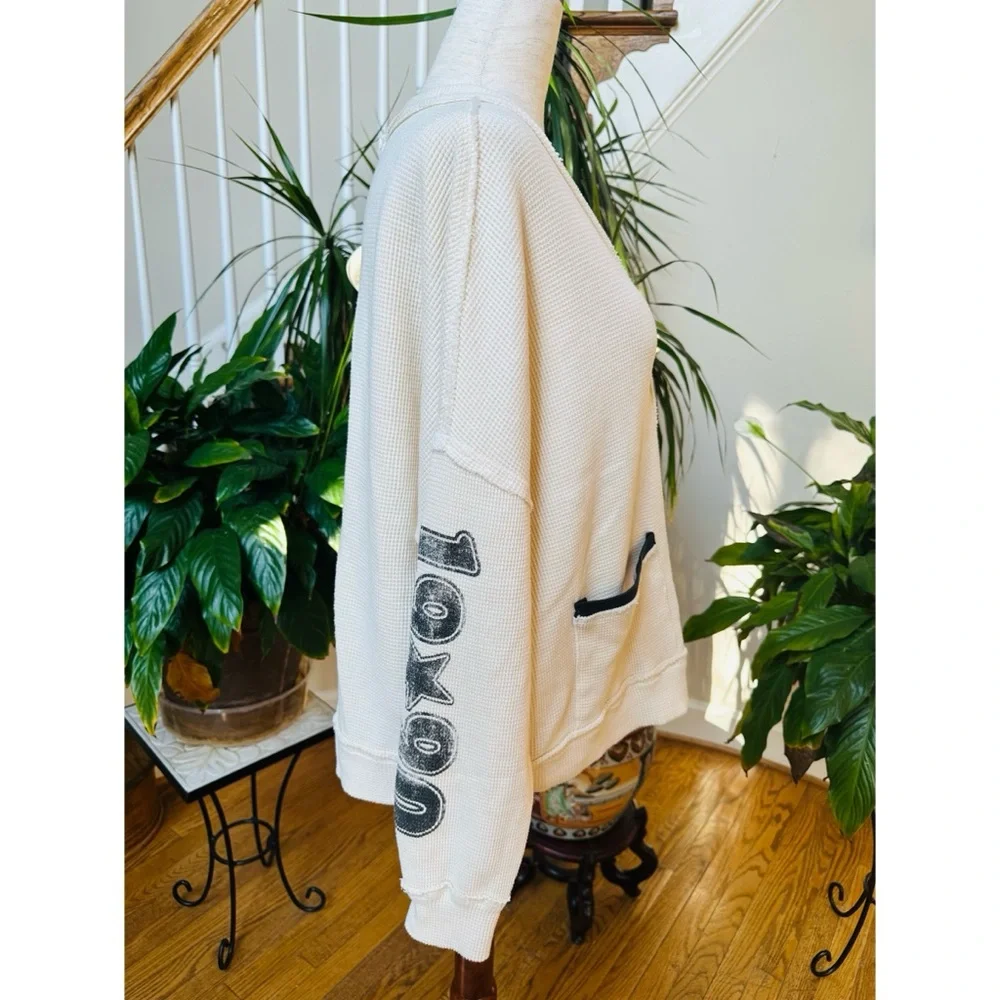 Free People Cream Ragabond NYC Thermal Cardi, NWT, XS